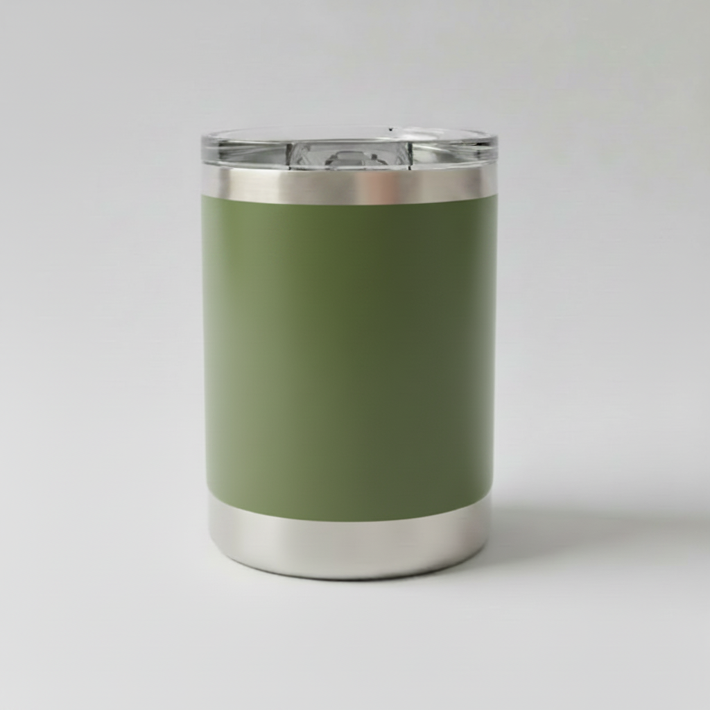 Custom Laser-Engraved 10 oz Lowball Tumbler – Army Green