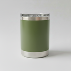 Custom Laser-Engraved 10 oz Lowball Tumbler – Army Green