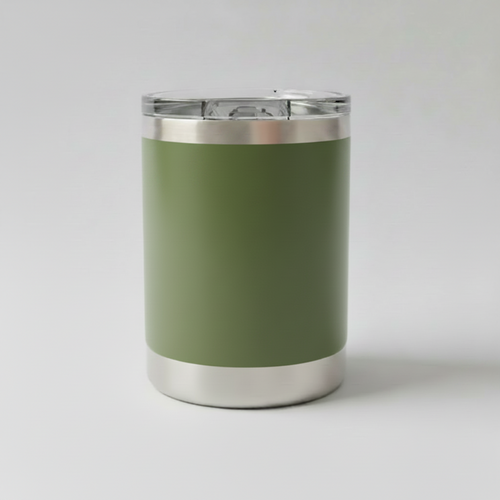 Custom Laser-Engraved 10 oz Lowball Tumbler – Army Green