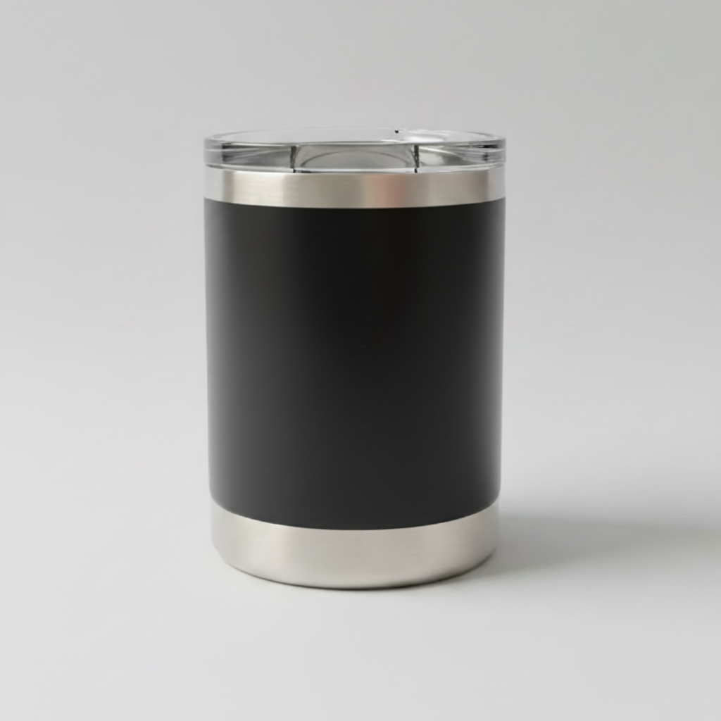 Custom Laser-Engraved 10 oz Lowball Tumbler – Black