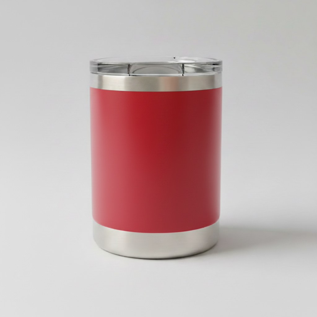 Custom Laser-Engraved 10 oz Lowball Tumbler – Red
