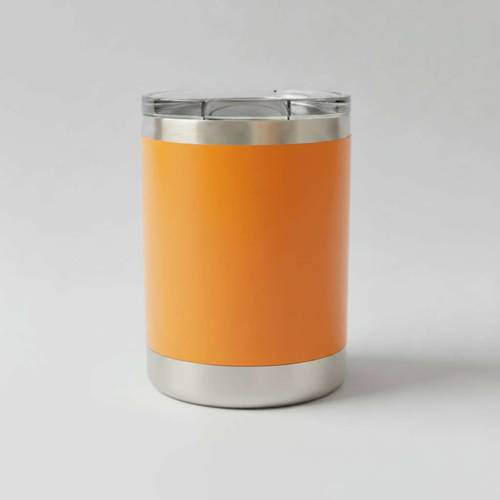 Custom Laser-Engraved 10 oz Lowball Tumbler – Orange