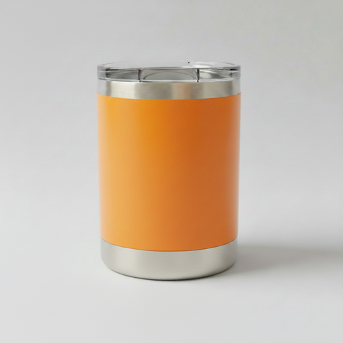 Custom Laser-Engraved 10 oz Lowball Tumbler – Orange