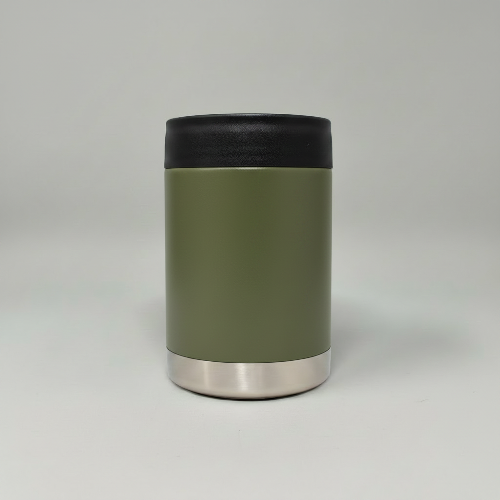 Custom Laser-Engraved 12 oz Can Cooler – Army Green