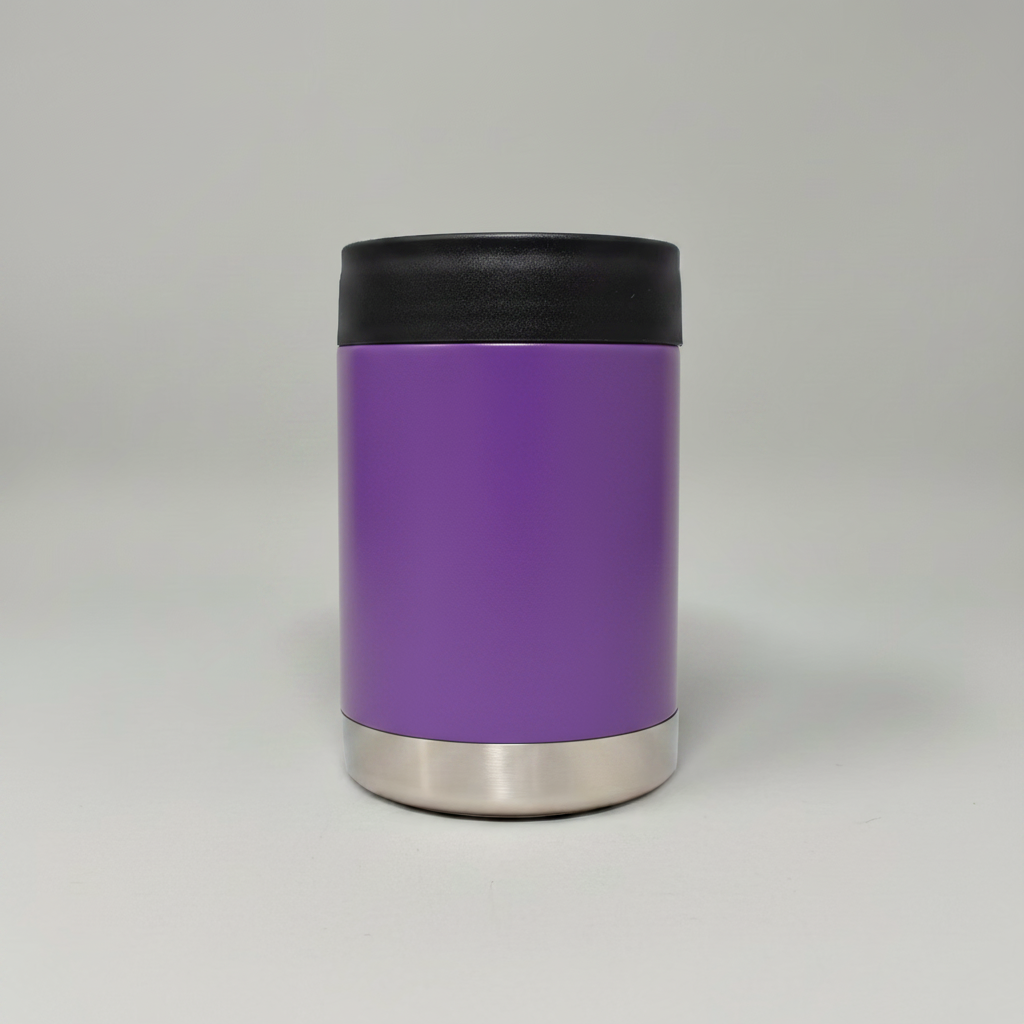 Custom Laser-Engraved 12 oz Can Cooler – Purple