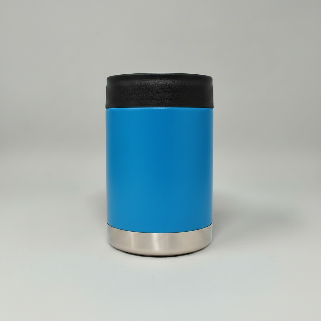 Custom Laser-Engraved 12 oz Can Cooler – Bright Blue