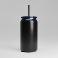 Custom Laser-Engraved 16 oz Blue Plated Tumbler – Black