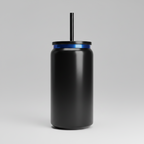 Custom Laser-Engraved 16 oz Blue Plated Tumbler – Black