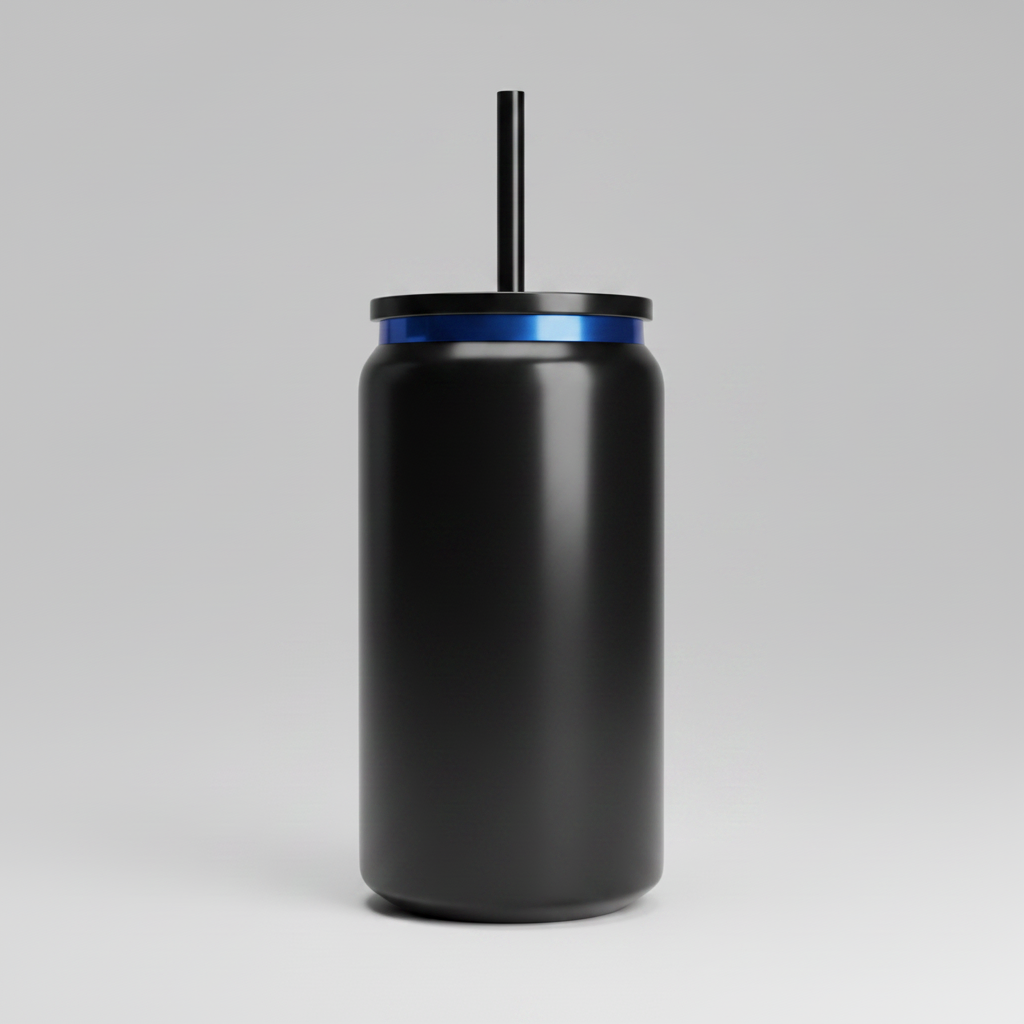 Custom Laser-Engraved 16 oz Blue Plated Tumbler – Black