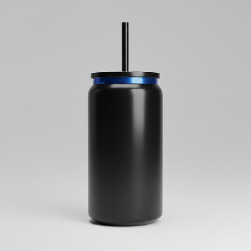 Custom Laser-Engraved 16 oz Blue Plated Tumbler – Black