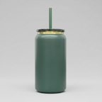 Custom Laser-Engraved 16 oz Gold Plated Tumbler – Forest Green