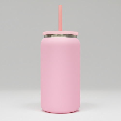 Custom Laser-Engraved 16 oz Mirror Black Plated Tumbler – Pink