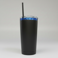 Custom Laser-Engraved 20 oz Blue Plated Tumbler – Black
