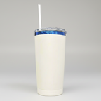 Custom Laser-Engraved 20 oz Blue Plated Tumbler – Cream