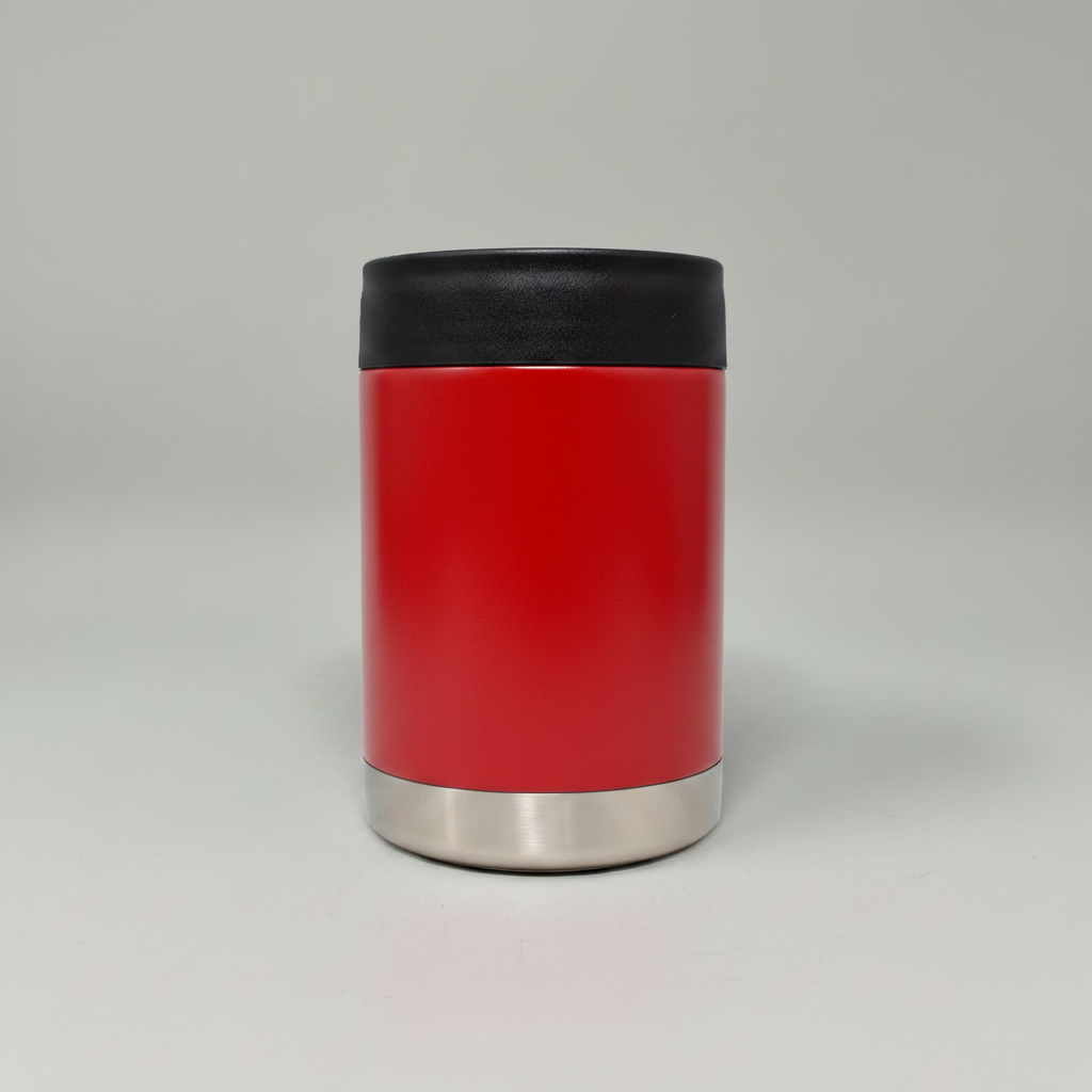Custom Laser-Engraved 12 oz Can Cooler – Red