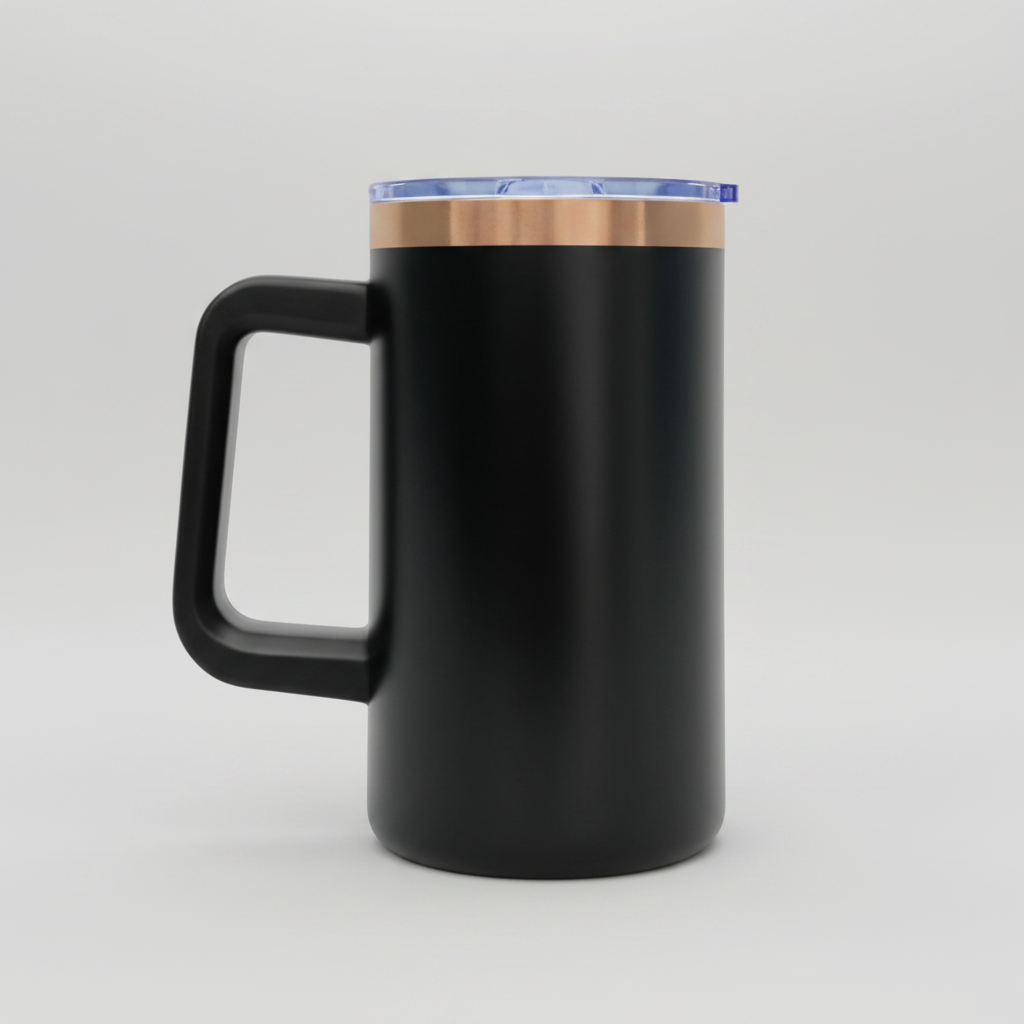 Custom Laser-Engraved 20 oz Copper Plated Mug – Black