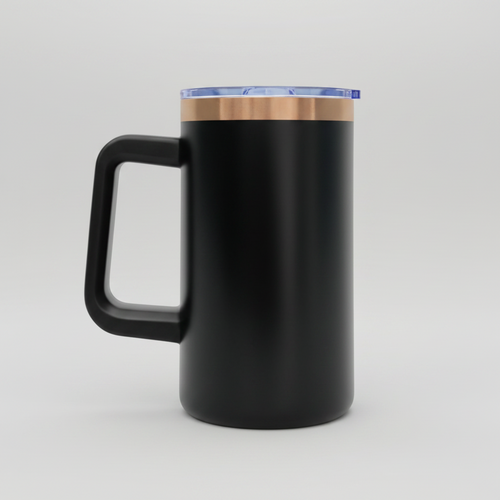 Custom Laser-Engraved 20 oz Copper Plated Mug – Black