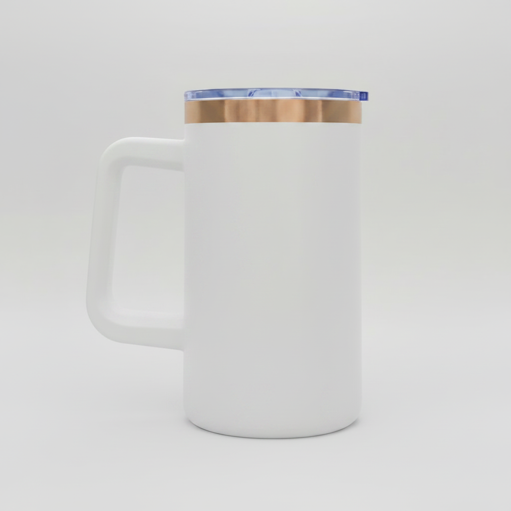 Custom Laser-Engraved 20 oz Copper Plated Mug – White