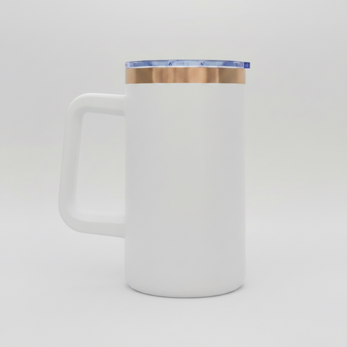 Custom Laser-Engraved 20 oz Copper Plated Mug – White