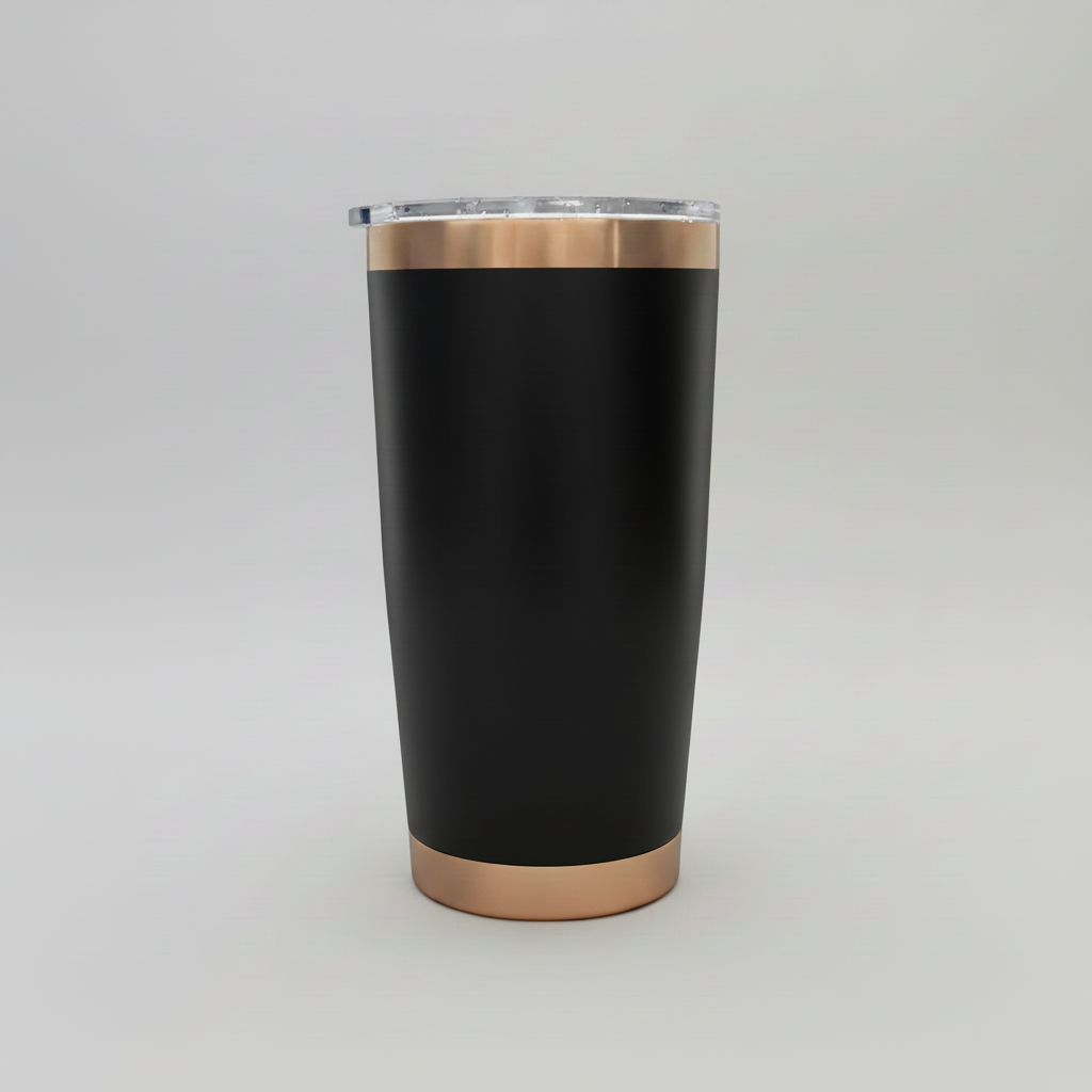 Custom Laser-Engraved 20 oz Copper Plated Tumbler – Black
