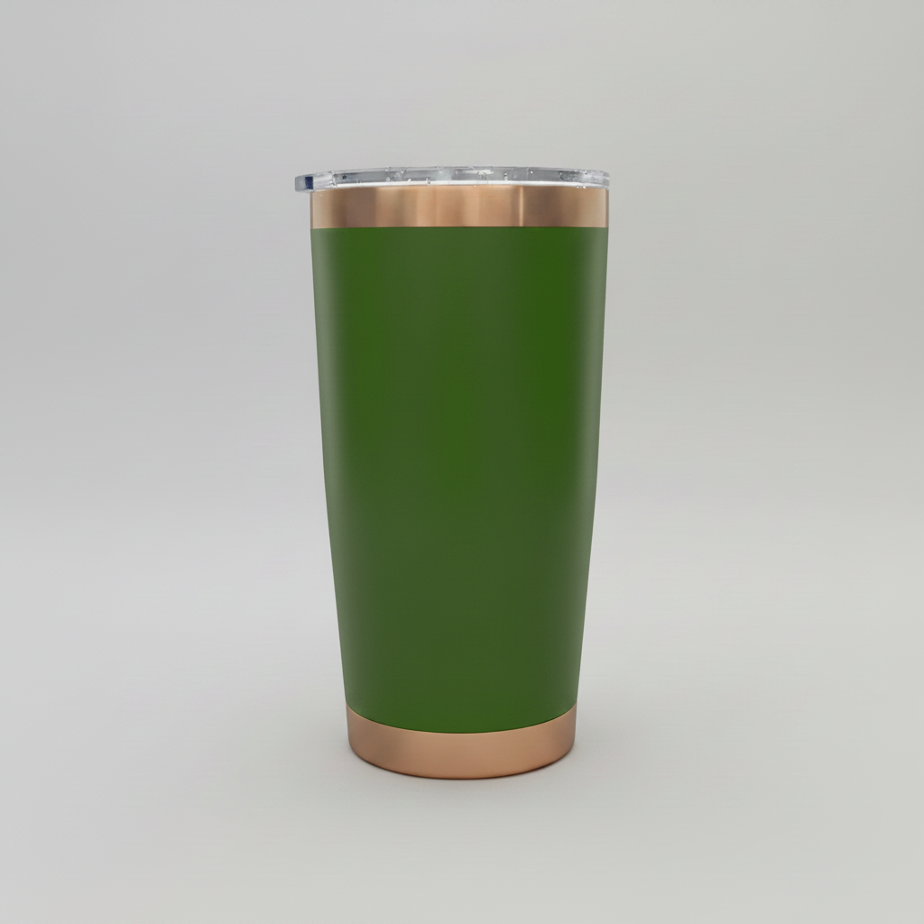 Custom Laser-Engraved 20 oz Copper Plated Tumbler – Green