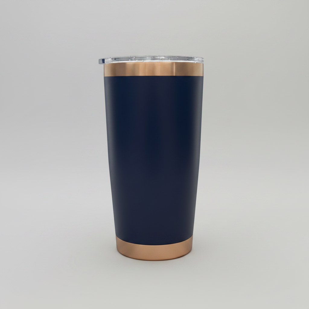 Custom Laser-Engraved 20 oz Copper Plated Tumbler – Navy