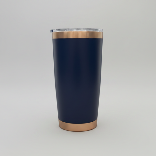 Custom Laser-Engraved 20 oz Copper Plated Tumbler – Navy