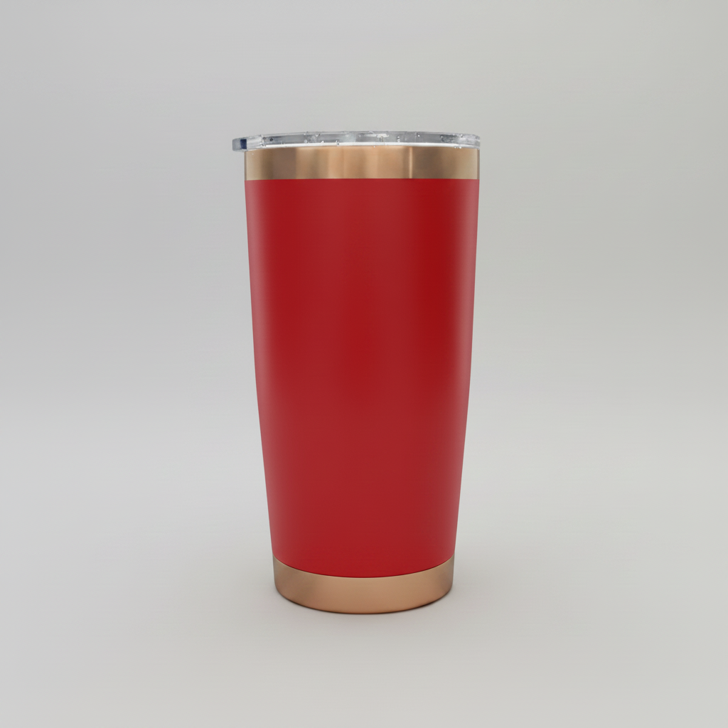 Custom Laser-Engraved 20 oz Copper Plated Tumbler – Red