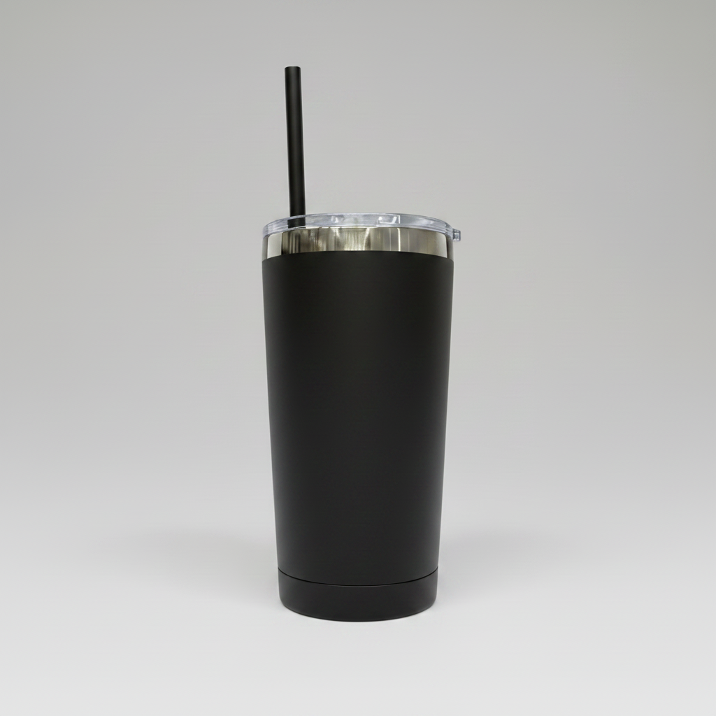 Custom Laser-Engraved 20 oz Mirror Black Plated Tumbler – Black