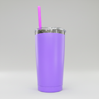 Custom Laser-Engraved 20 oz Mirror Black Plated Tumbler – Purple