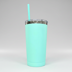 Custom Laser-Engraved 20 oz Mirror Black Plated Tumbler – Turquoise