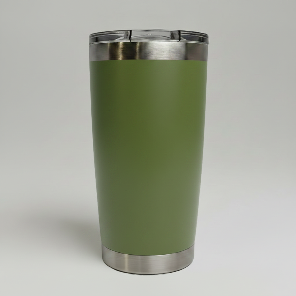 Custom Laser-Engraved 20 oz Stainless Tumbler – Army Green