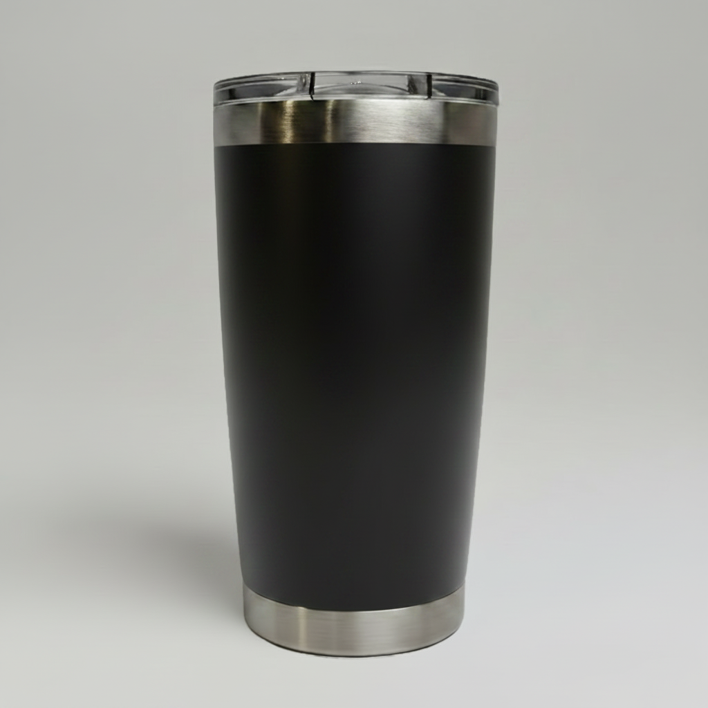 Custom Laser-Engraved 20 oz Stainless Tumbler – Black