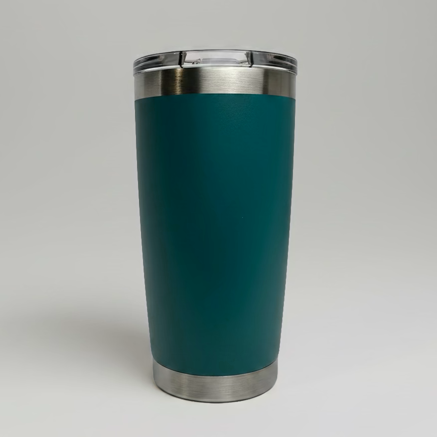 Custom Laser-Engraved 20 oz Stainless Tumbler – Midnight Green