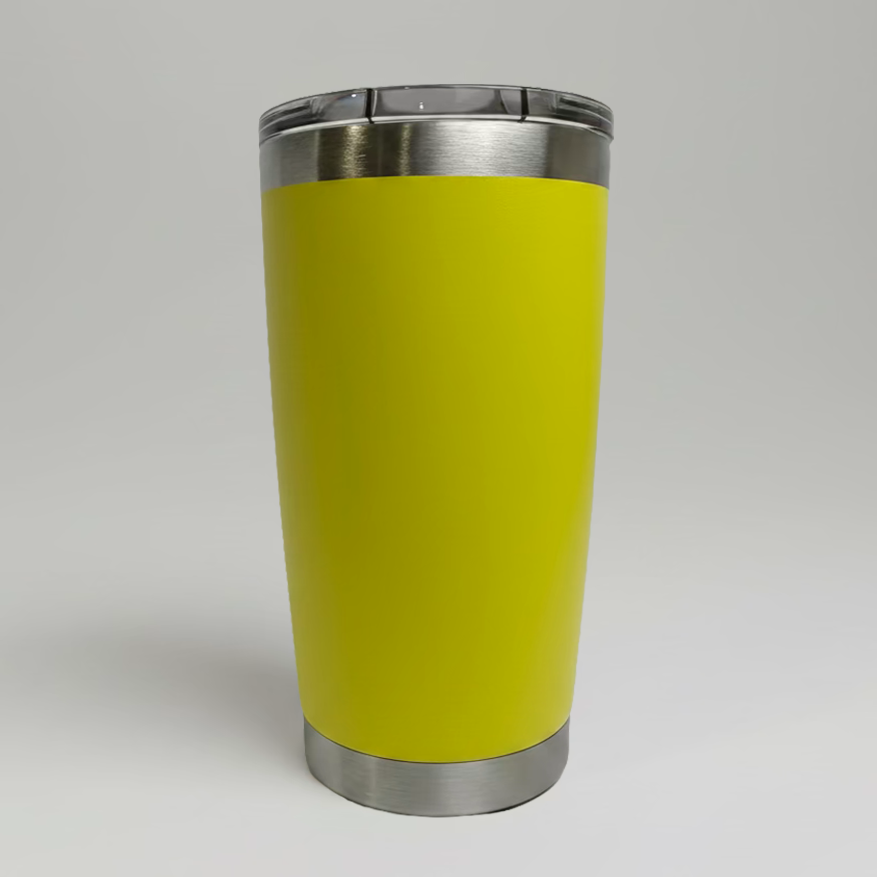 Custom Laser-Engraved 20 oz Stainless Tumbler – Yellow