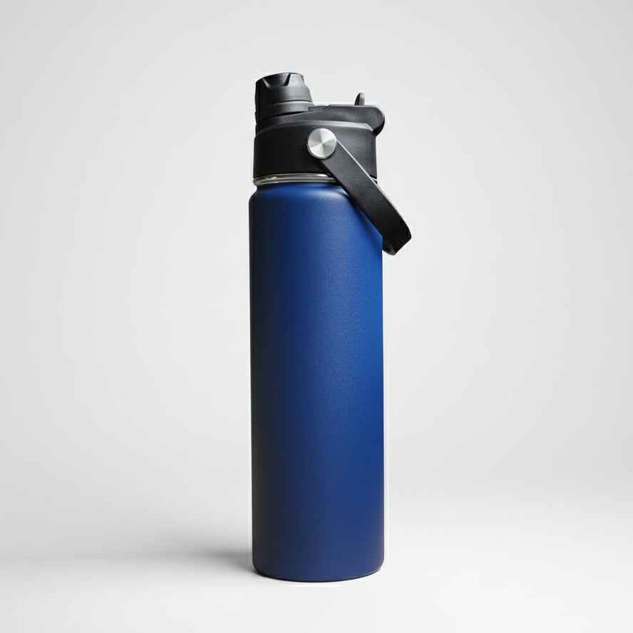 Custom Laser-Engraved 22 oz Sports Water Bottle – Blue
