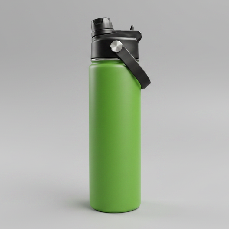 Custom Laser-Engraved 22 oz Sports Water Bottle – Fruit Green