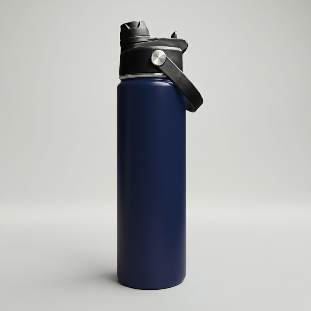 Custom Laser-Engraved 22 oz Sports Water Bottle – Navy