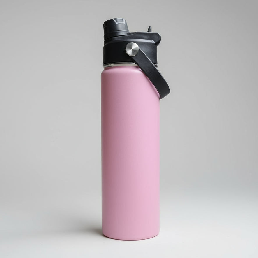 Custom Laser-Engraved 22 oz Sports Water Bottle – Pink