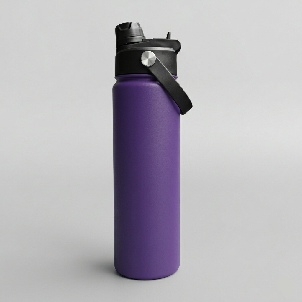 Custom Laser-Engraved 22 oz Sports Water Bottle – Purple