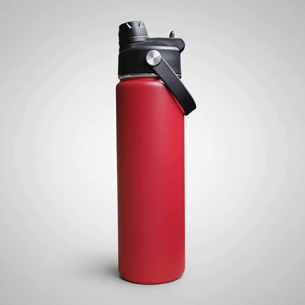 Custom Laser-Engraved 22 oz Sports Water Bottle – Red
