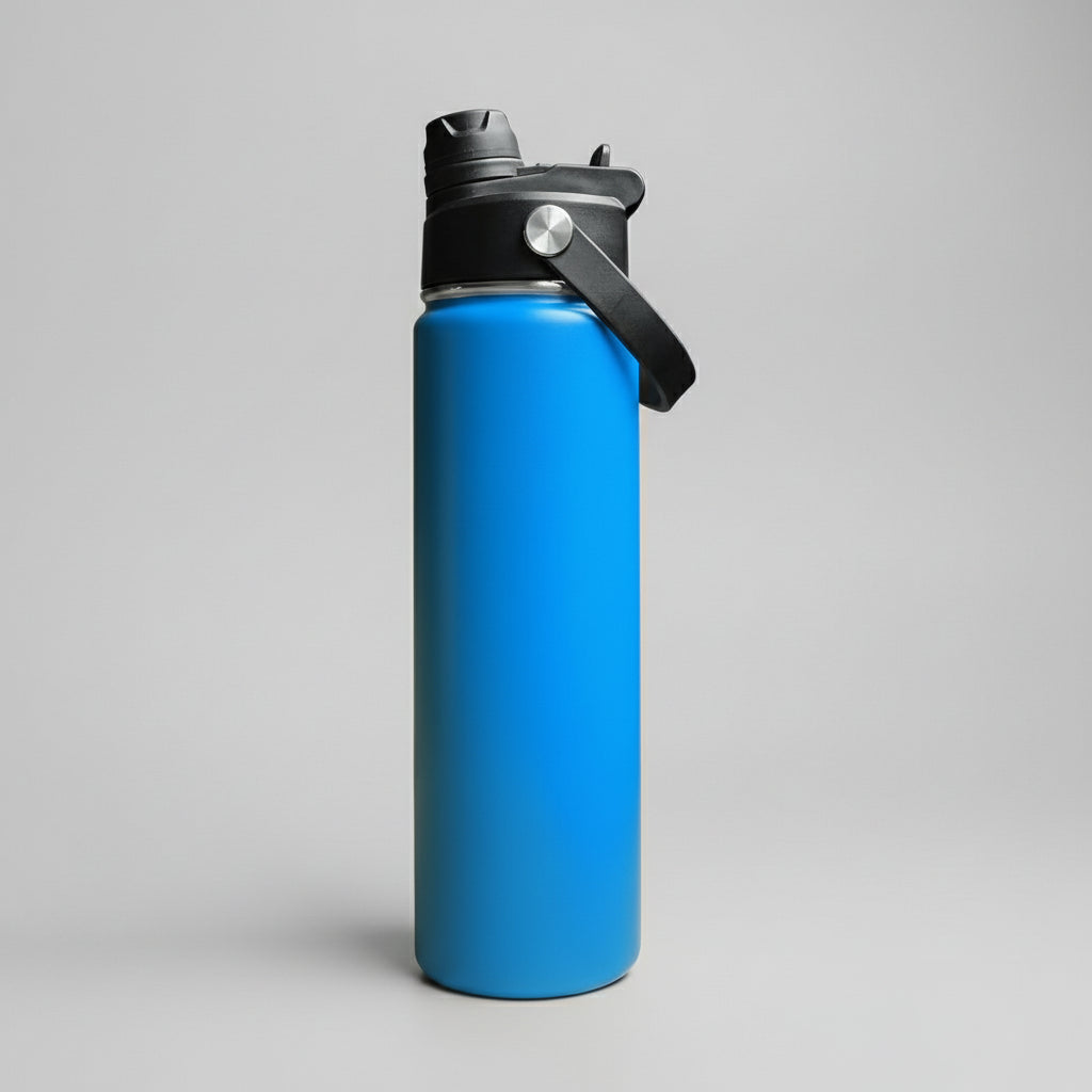 Custom Laser-Engraved 22 oz Sports Water Bottle – Bright Blue