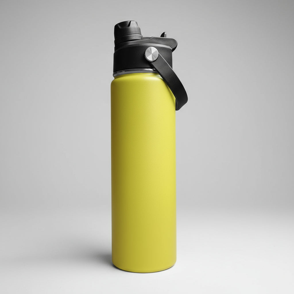 Custom Laser-Engraved 22 oz Sports Water Bottle – Yellow