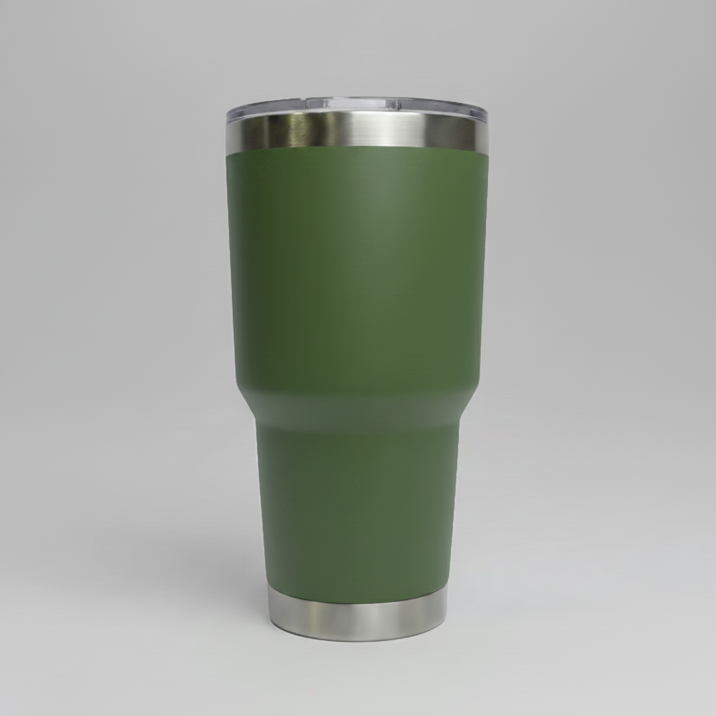 Custom Laser-Engraved 30 oz Stainless Tumbler – Army Green