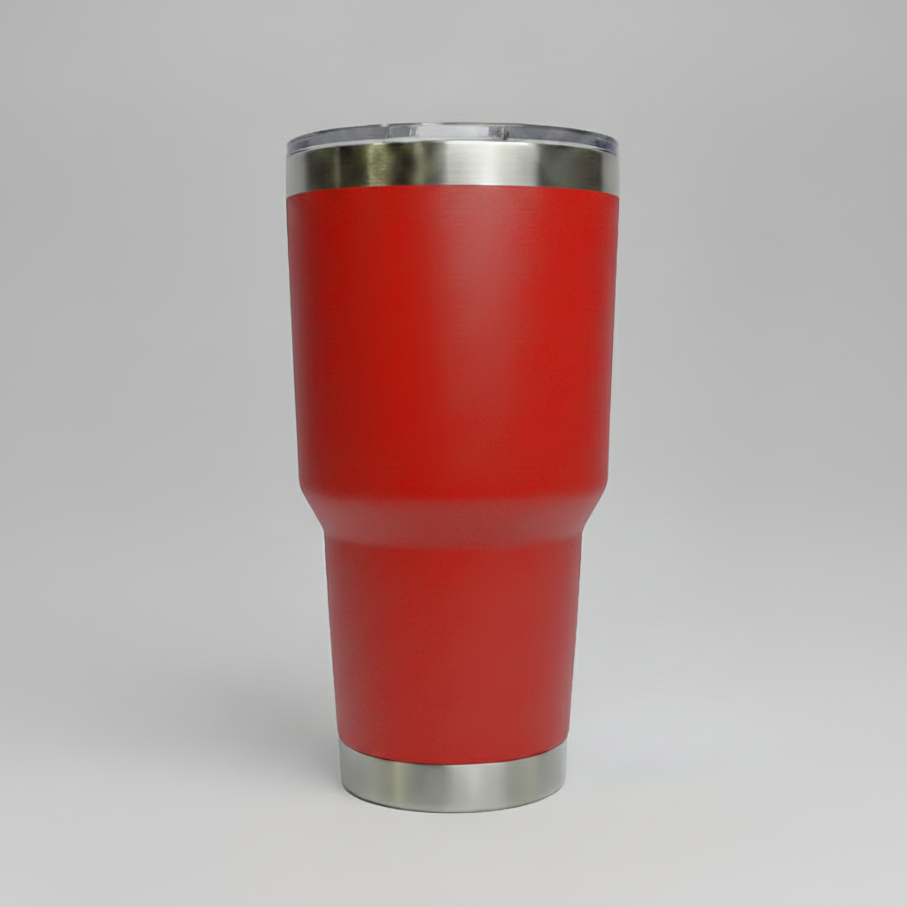 Custom Laser-Engraved 30 oz Stainless Tumbler – Red