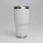 Custom Laser-Engraved 30 oz Stainless Tumbler – White
