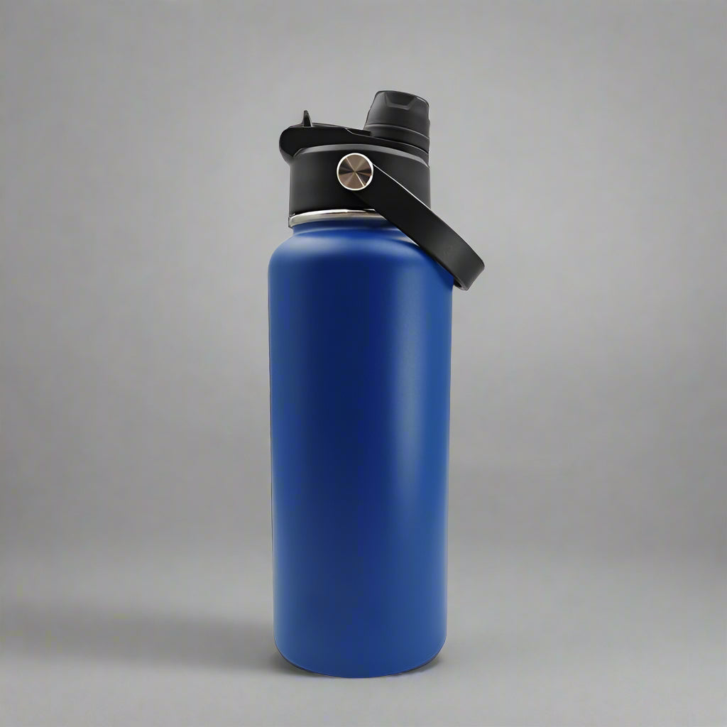 Custom Laser-Engraved 32 oz Sports Water Bottle – Blue
