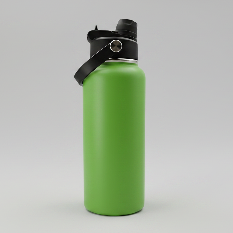 Custom Laser-Engraved 32 oz Sports Water Bottle – Fruit Green