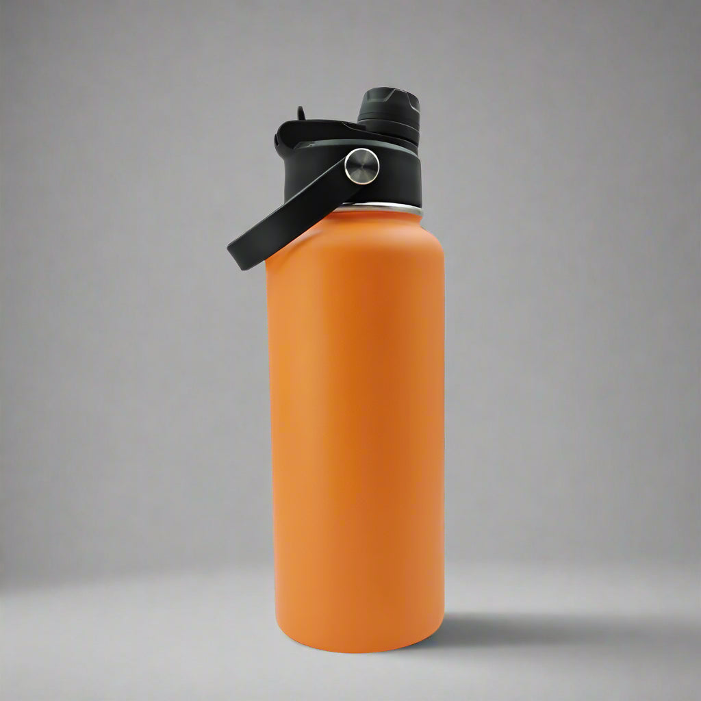 Custom Laser-Engraved 32 oz Sports Water Bottle – Orange