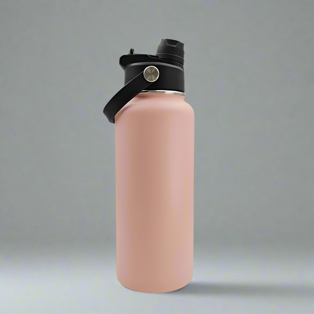 Custom Laser-Engraved 32 oz Sports Water Bottle – Pink